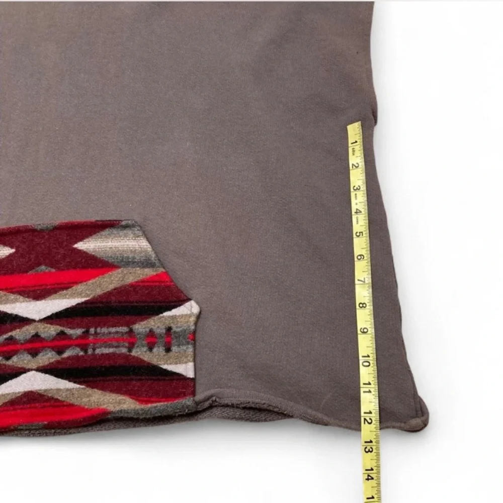 3/$15 Imone Organic Apparel Aztec Print Poncho Gray Boho Festival Women’s Medium - Picture 7 of 7